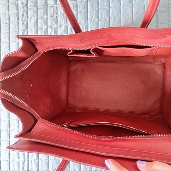 CELINE 
Smooth Calfskin Micro Luggage Red - Picture 7 of 8